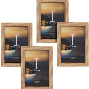Widdop 4' x 6' - iFrame Set of 4 Photo Frames Oak Finish
